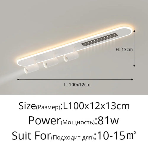A New Type Of Nordic Long Strip Household LED Chandelier, Used For Living Rooms, Bedrooms, Halls, Balconies, Spotlights, And - vue 9 sur 9