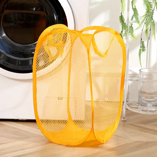 panier pliable pour tri de linge sale en maille - vue 9 sur 8