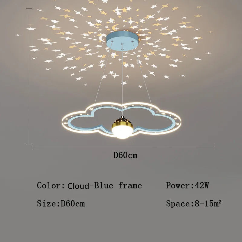 lustre étoile créatif lumineux pour chambre d'enfants - vue 10 sur 21