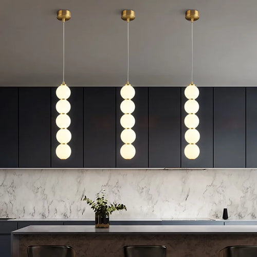 Suspension design à led boule verre or brillant - vue 4 sur 6