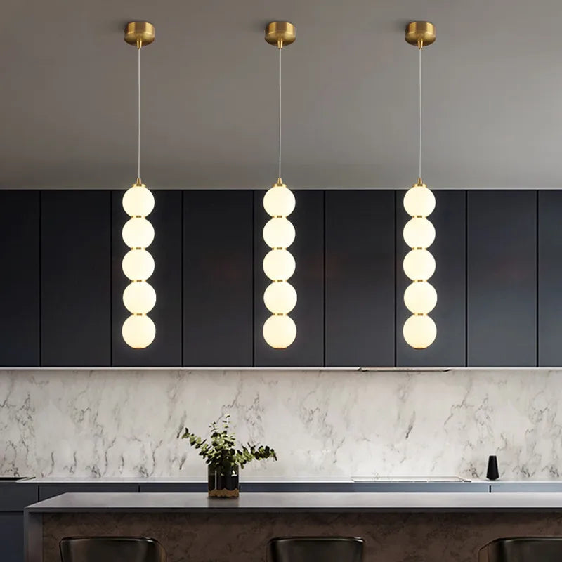 Suspension design à led boule verre or brillant - vue 3 sur 6