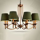Lustre Moderne Bronze Métal Led Éclairage Salon Décor Led Tissu