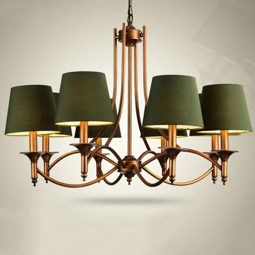Lustre Moderne Bronze Métal Led Éclairage Salon Décor Led Tissu - vue 2 sur 17