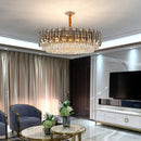 lustre de luxe moderne en cristal transparent pour décoration intérieure