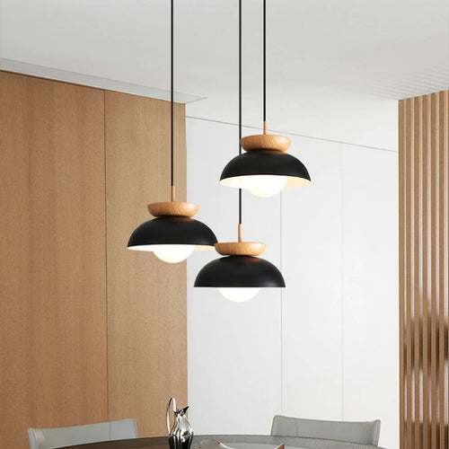 suspension style américain en métal et bois pour restaurant - vue 3 sur 7