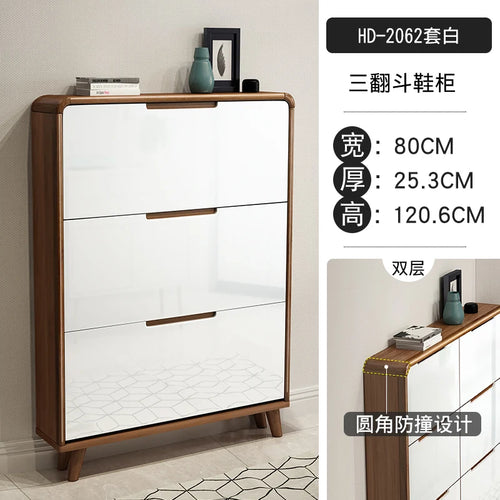 meuble à chaussures en bois design moderne gain de place luxe - vue 17 sur 22