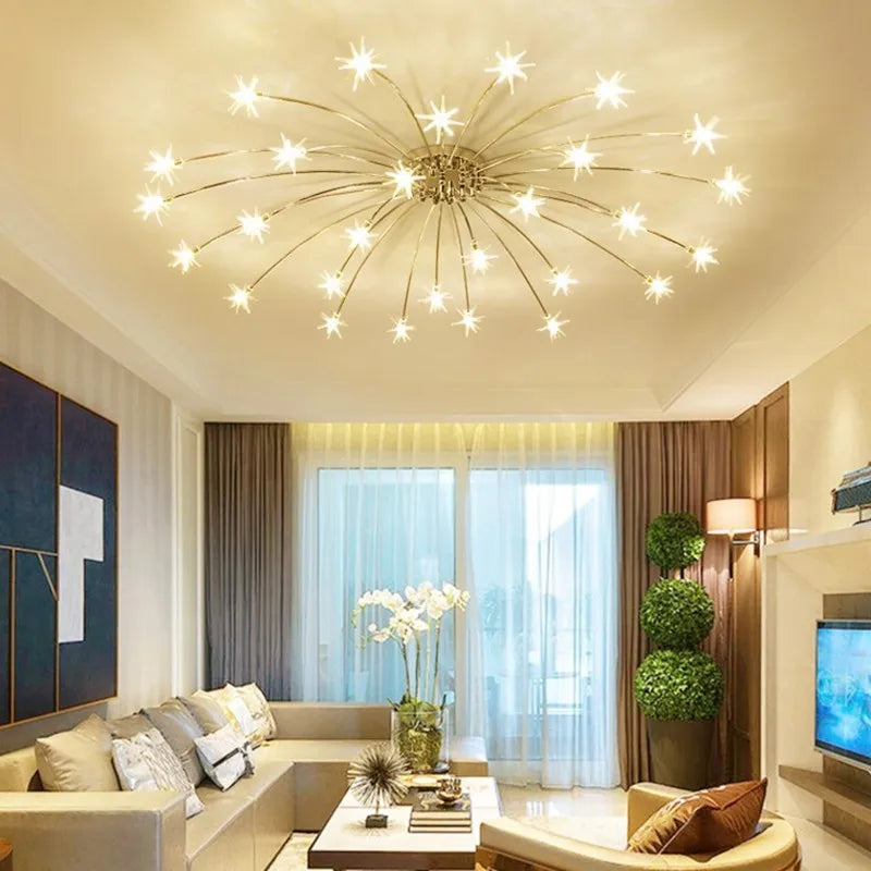 plafonnier étoile led pour éclairage intérieur moderne - vue 2 sur 18