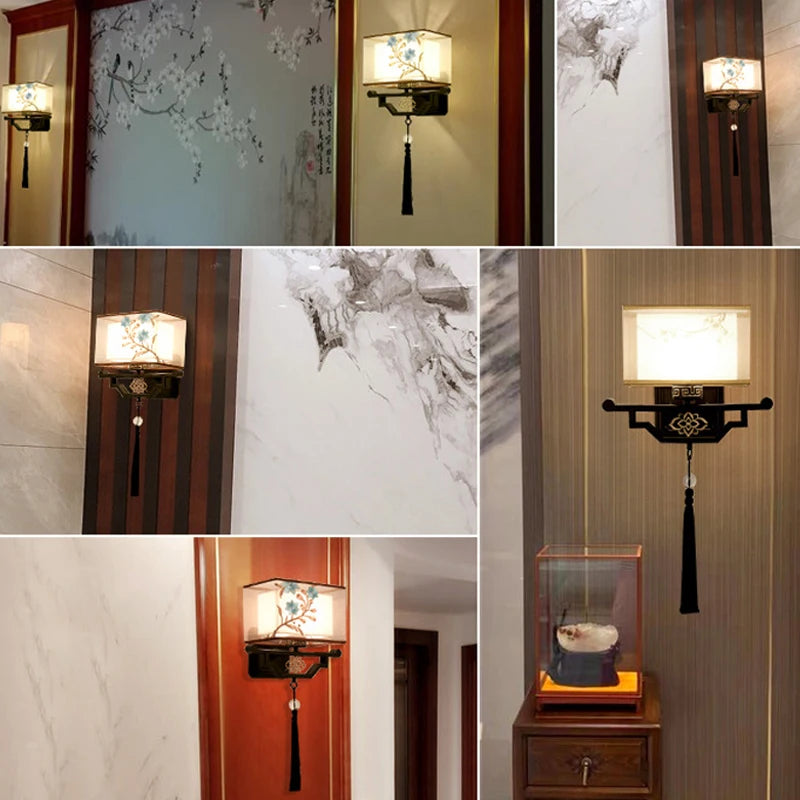 applique murale en tissu style chinois pour intérieur moderne - vue 6 sur 11