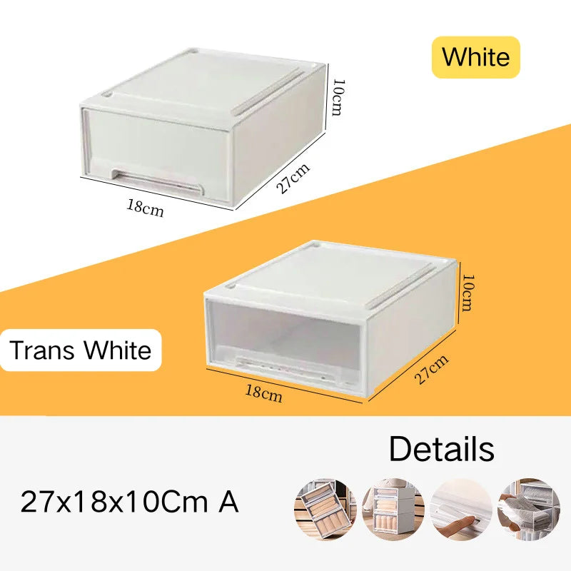 tiroirs empilables en plastique transparent pour rangement pratique - vue 40 sur 48