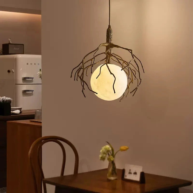 lustre rétro nordique style wabi-sabi personnalisé pour restaurant et boutique - vue 3 sur 14