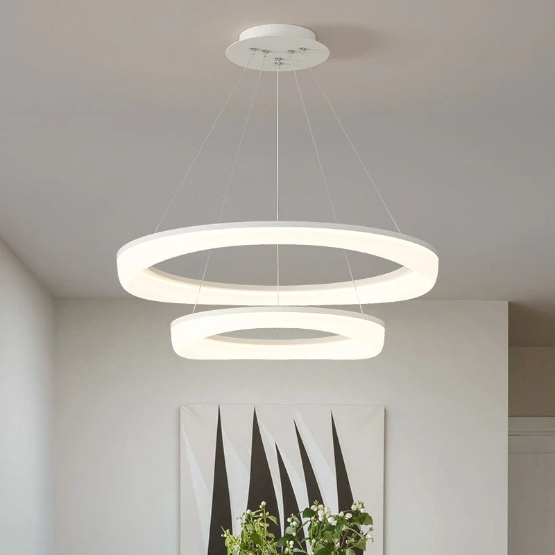 lustre circulaire à led design nordique moderne et créatif - vue 6 sur 20