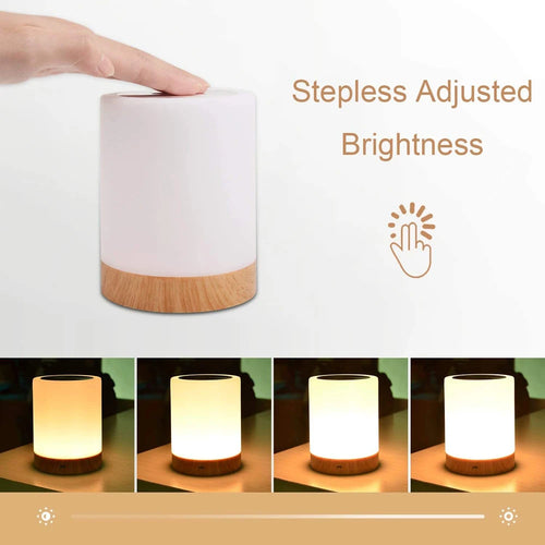 Lampe tactile LED veilleuse pour chambres à coucher salon Table Portable lampes de chevet Rechargeable blanc chaud RGB lumière pour enfants cadeau - vue 2 sur 8