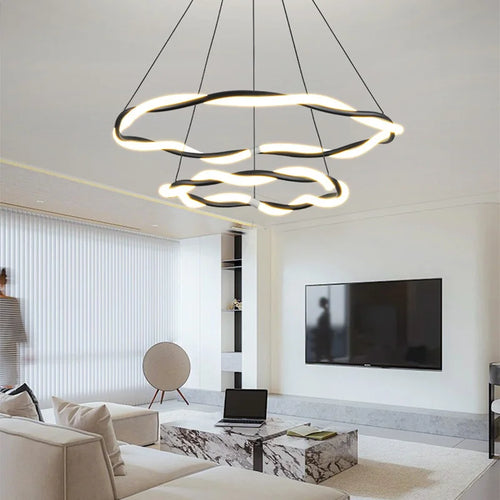 plafonnier led multicouches design luxe pour décoration intérieure - vue 2 sur 9