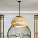 lustre en bambou tricoté à la main suspension décorative pour maison