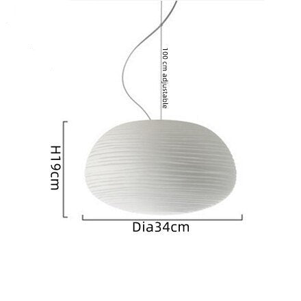 Suspension design LED en verre blanc laiteux Caligari - vue 12 sur 12
