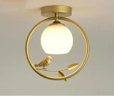 plafonnier nordique en fer style 	 avec décoration oiseau - vue 8 sur 16
