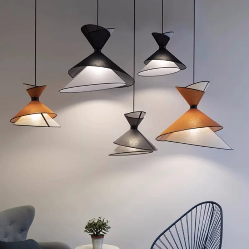 suspension design led minimaliste conique colorée - vue 2 sur 12