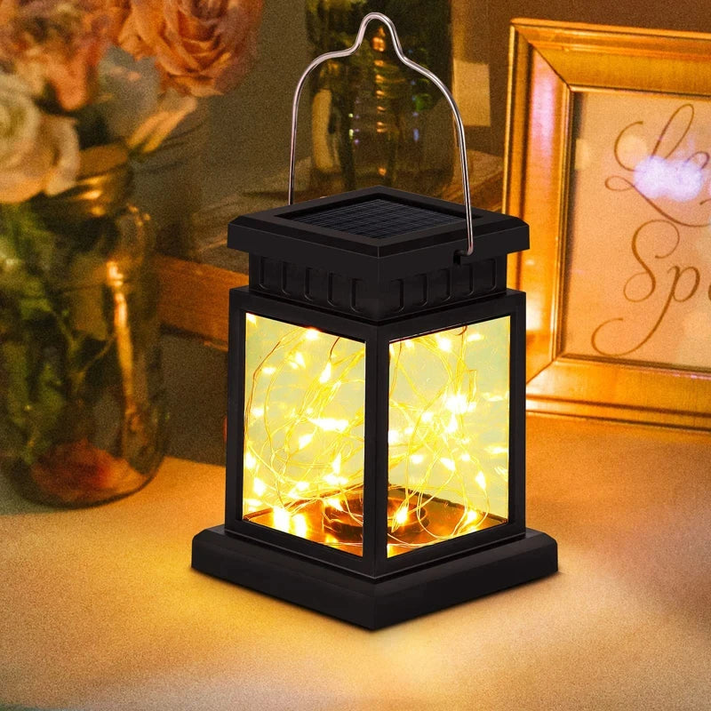 lampes solaires extérieures lanternes décoratives pour jardin et balcon - vue 6 sur 9