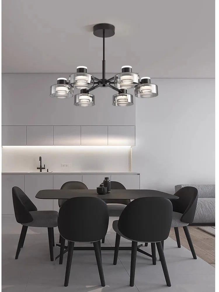 Modern new LED Italian full copper living room chandelier designer home dining room, kitchen bar lamp bedroom glass chandelier - vue 3 sur 11