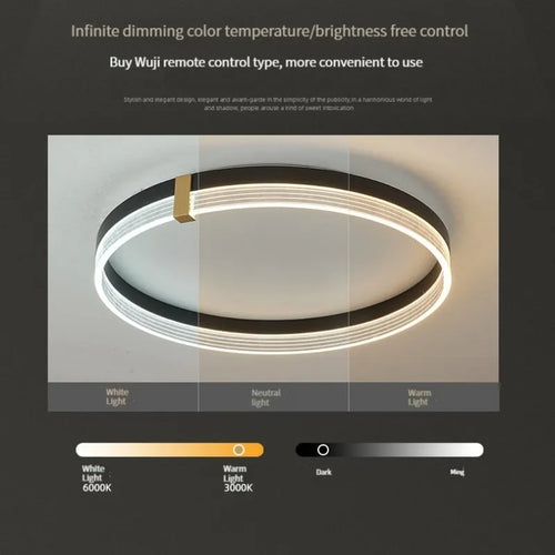 Plafonnier Led minimaliste avec télécommande - vue 7 sur 15