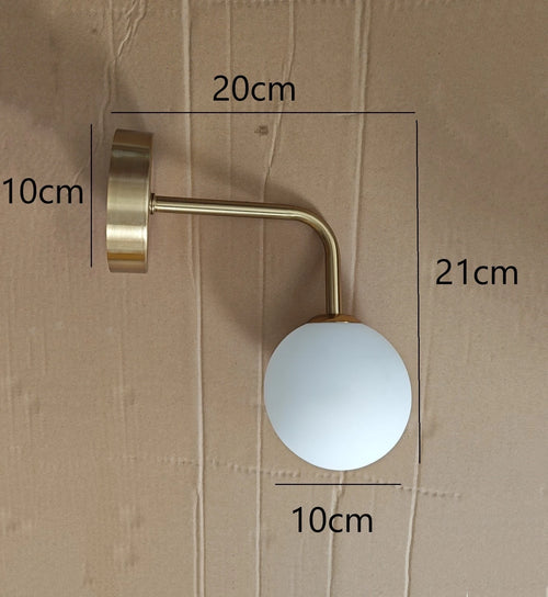 applique murale led post-moderne simple en verre doré - vue 9 sur 10