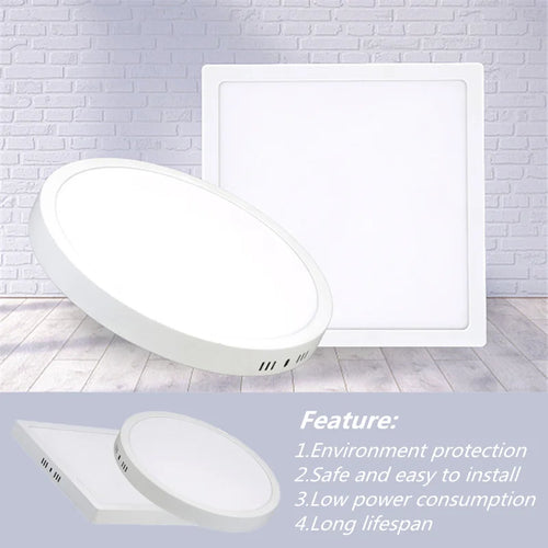 plafonnier led carré monté en surface éclairage led froid - vue 3 sur 14