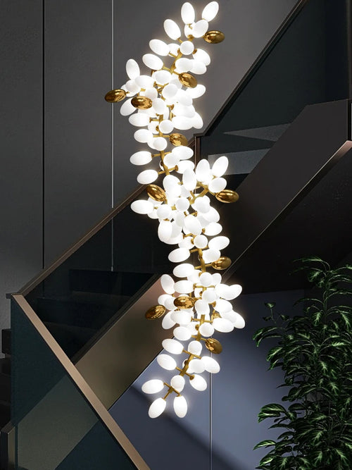 Lustre en verre blanc de luxe postmoderne - vue 3 sur 10