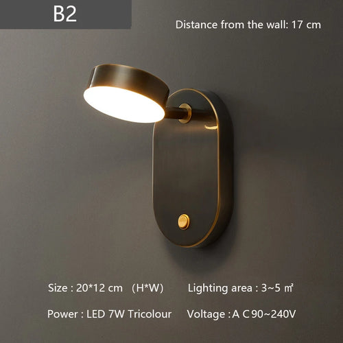 applique murale nordique en laiton lampe moderne à led pour intérieur - vue 9 sur 13