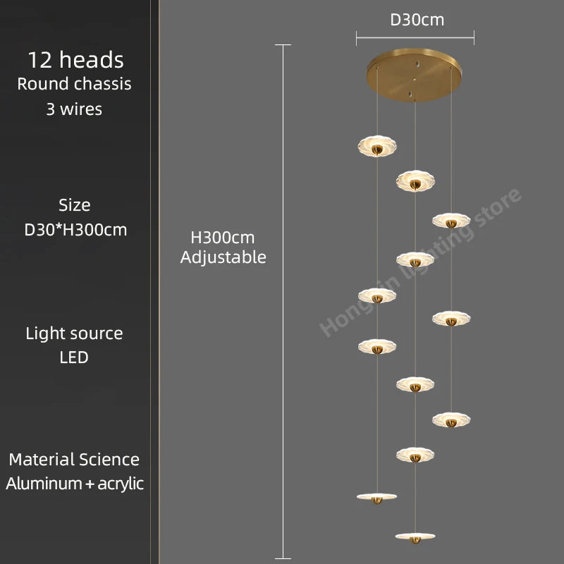 lustre moderne à led pour éclairage intérieur élégant