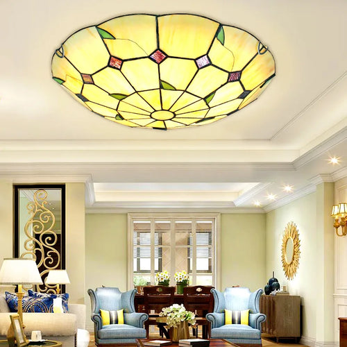 plafonnier méditerranéen éclairage tiffany pour intérieur élégant - vue 4 sur 6