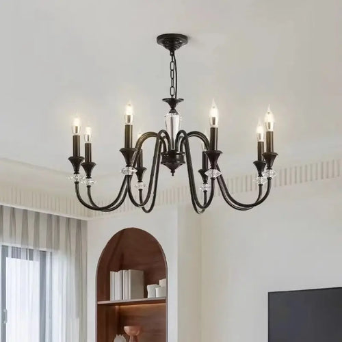 lustre en cristal rétro au design élégant pour éclairage intérieur - vue 2 sur 11