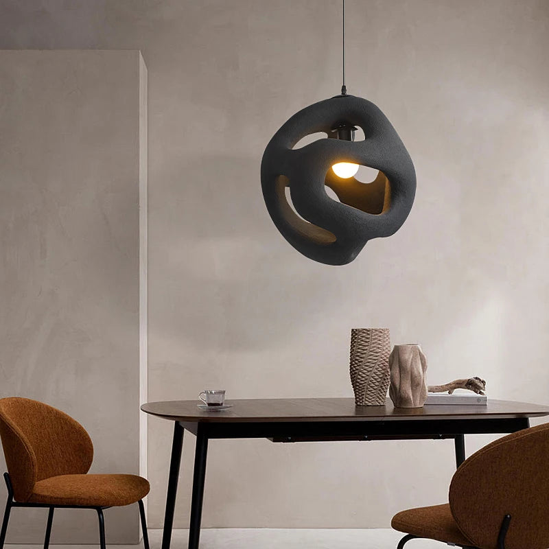Design créatif nordique wabi-sabi suspension LED lumières Lustre Restaurant Bar décor à la maison chambre salle à manger luminaire suspendu - vue 4 sur 9