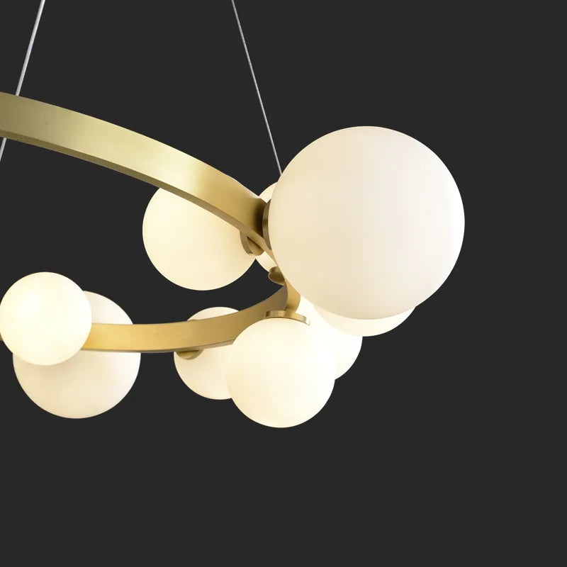 Clear White Glass Ball Pendant Light Parlor Restaurant Bedroom Hanging Lamp Cord Adjustable Include G9 Bulb Good Packaging - vue 5 sur 17