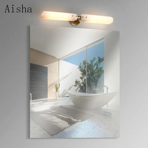 applique murale rétro en cuivre et verre de luxe décorative pour intérieur - vue 4 sur 10