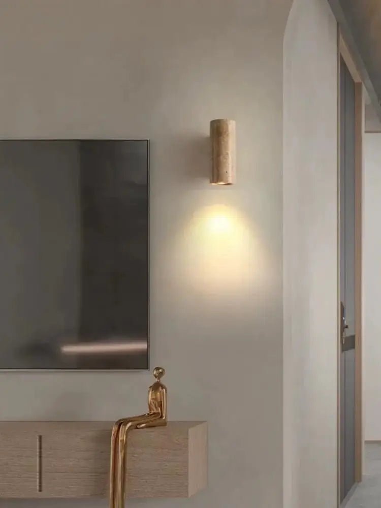 applique murale en marbre wabi sabi à led pour décoration intérieure - vue 6 sur 10