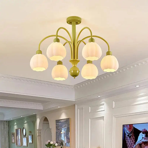 lustre européen en verre de citrouille éclairage led pour intérieur - vue 3 sur 10