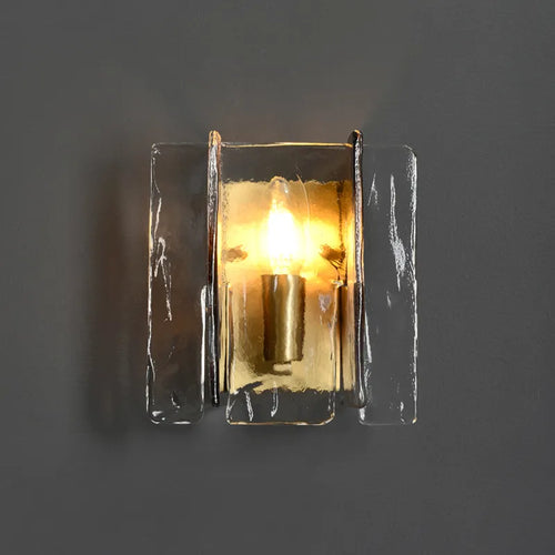 Applique murale en cuivre et verre teinté - vue 3 sur 7