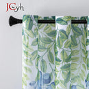 Voilage tulle transparent motif floral moderne pour fenêtre
