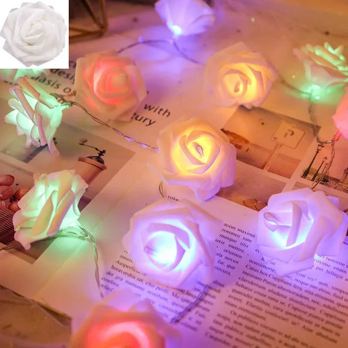 guirlande lumineuse roses en mousse pour mariage et saint valentin - vue 9 sur 11