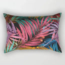 housse de coussin rectangulaire imprimée fleurs tropicales 30 x 50 cm