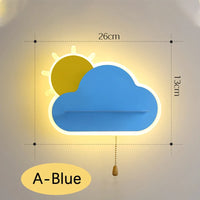 applique murale led décorative pour chambre de bébé nuage et soleil