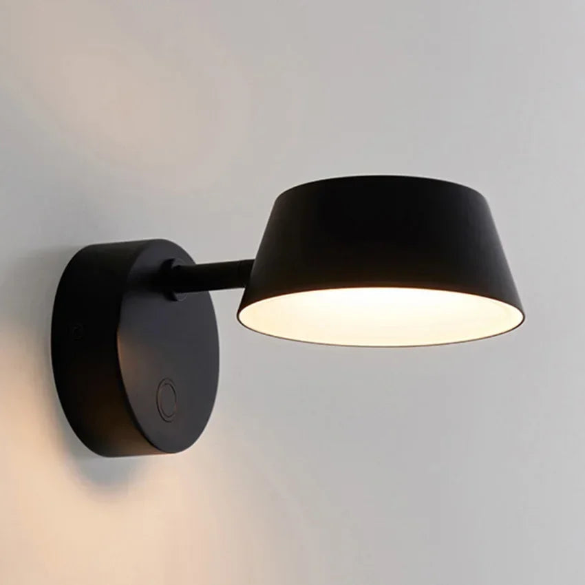 applique murale moderne rotative avec interrupteur en aluminium éclairage intérieur