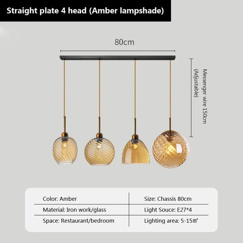 suspension led moderne design boule de verre pour restaurant bar - vue 19 sur 23
