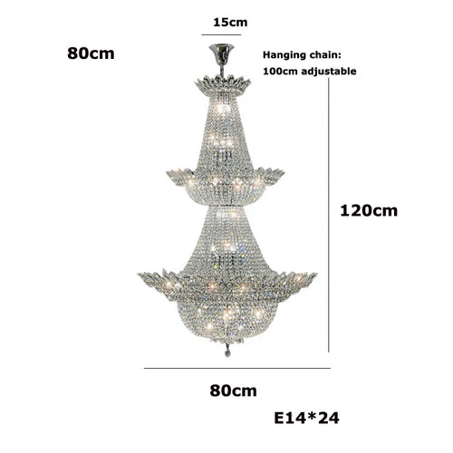 lustre led k9 cristal à intensité variable design moderne 2024 - vue 14 sur 16