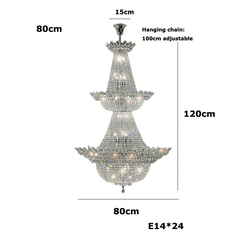 lustre led k9 cristal à intensité variable design moderne 2024 - vue 13 sur 16
