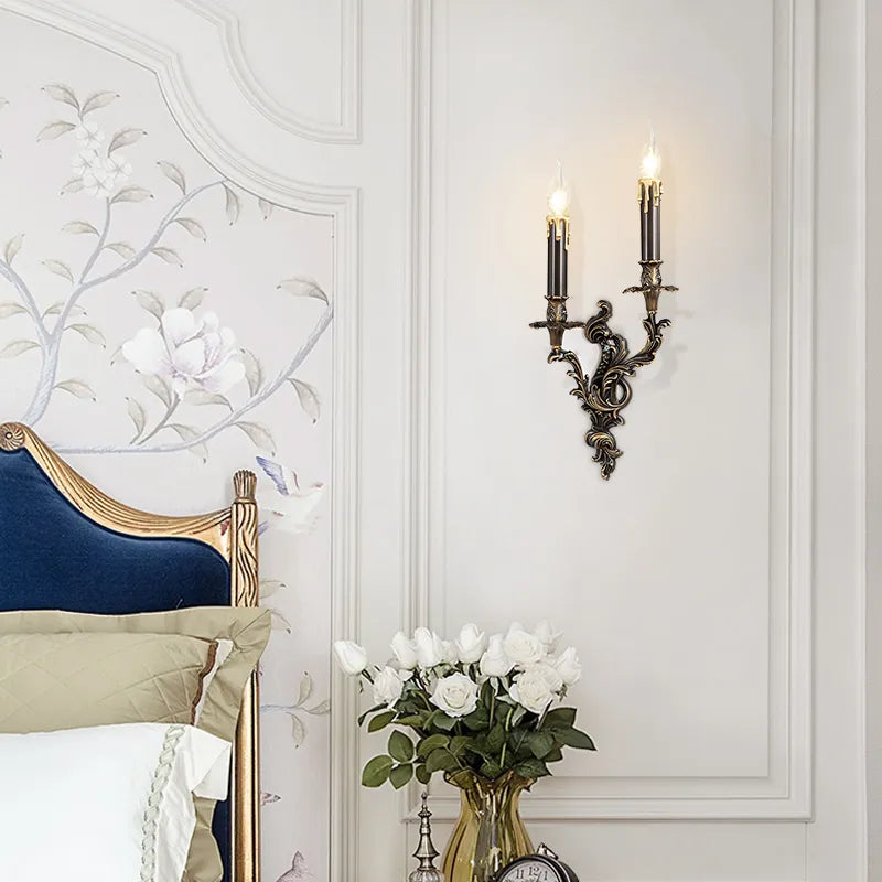 Applique murale royale luxe laiton antique cuivre - vue 5 sur 10