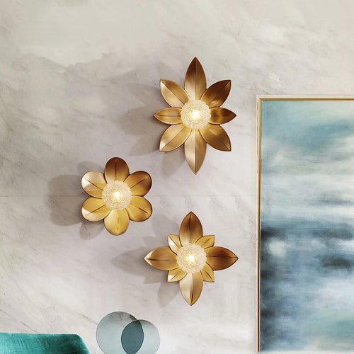 applique murale rétro lotus design postmoderne luxe créatif décoratif - vue 3 sur 9
