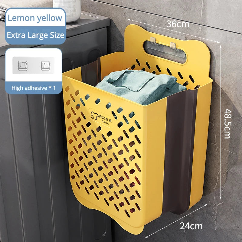 panier à linge pliable et mural pour rangement pratique - vue 15 sur 17