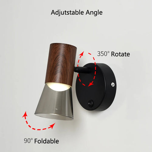 applique murale led modernes avec interrupteur et lampe de chevet - vue 6 sur 11