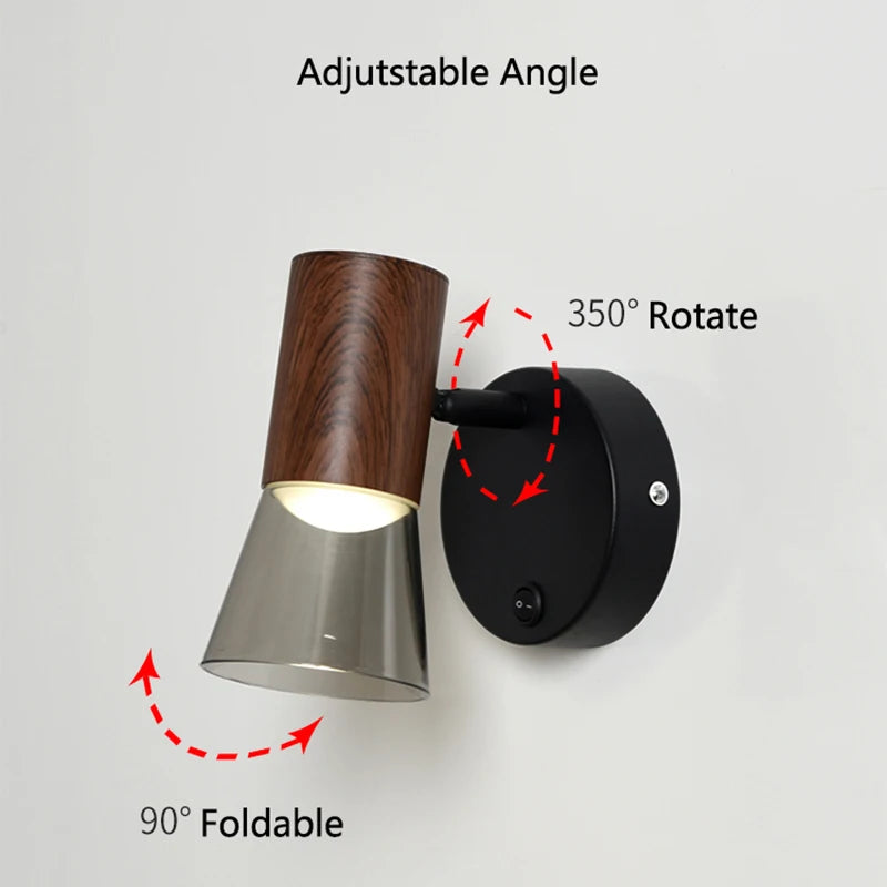 applique murale led modernes avec interrupteur et lampe de chevet - vue 6 sur 11